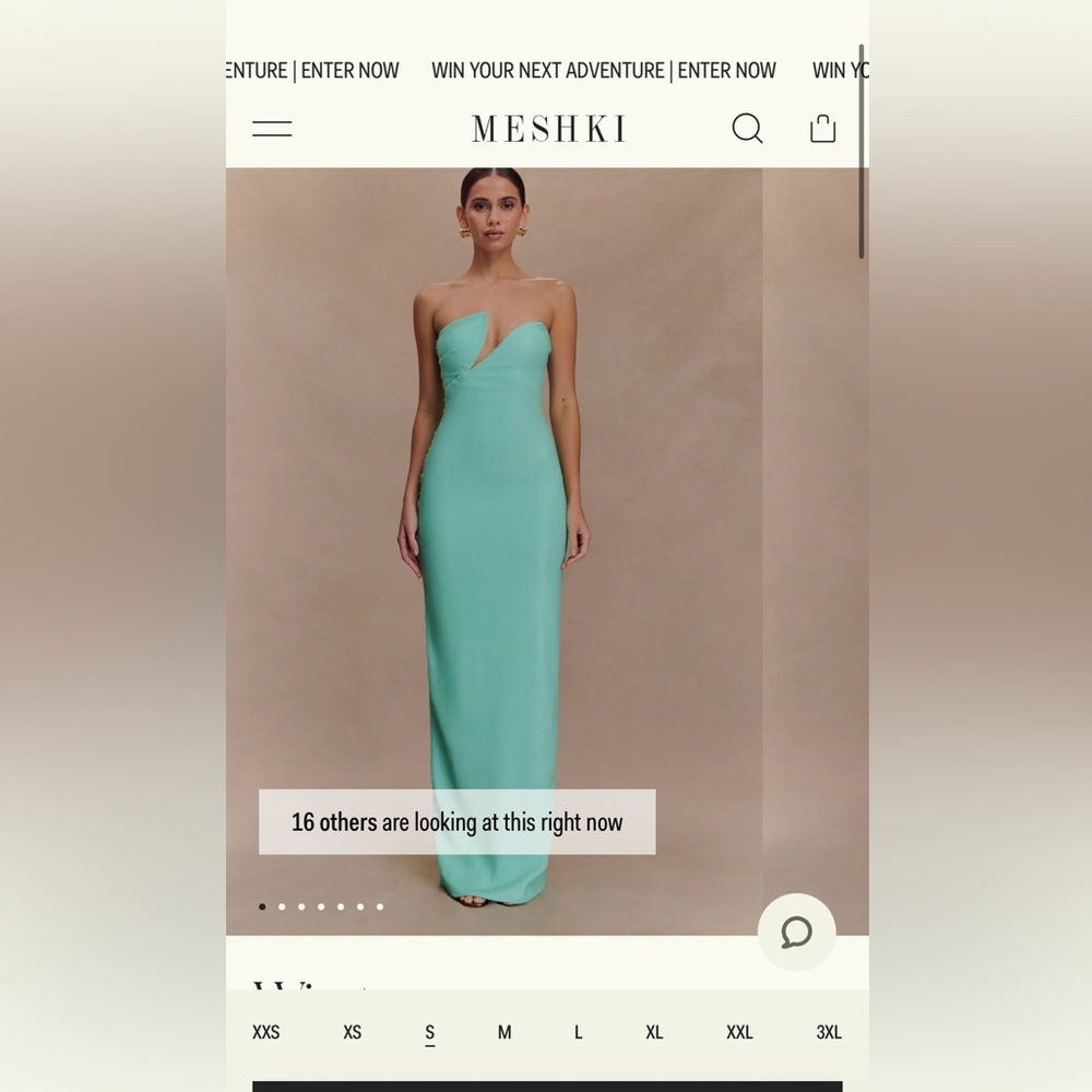 Meshki Green Plunge Neck Sleeveless Gown